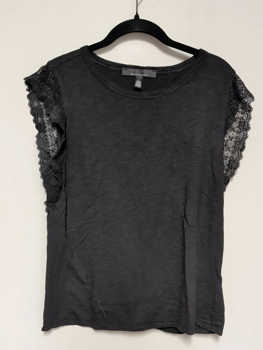 White House Black Market Black Lace Sleeve Tank